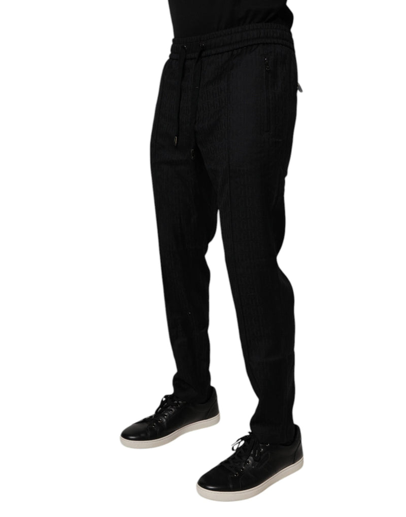 Black Wool Jogger Jogging Pants Dolce & Gabbana