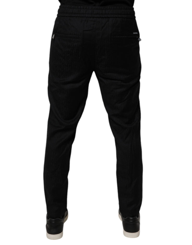 Black Wool Jogger Jogging Pants Dolce & Gabbana