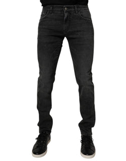 Black Cotton Stretch Skinny Men Denim Jeans Dolce & Gabbana