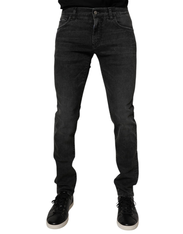 Black Cotton Stretch Skinny Men Denim Jeans Dolce & Gabbana