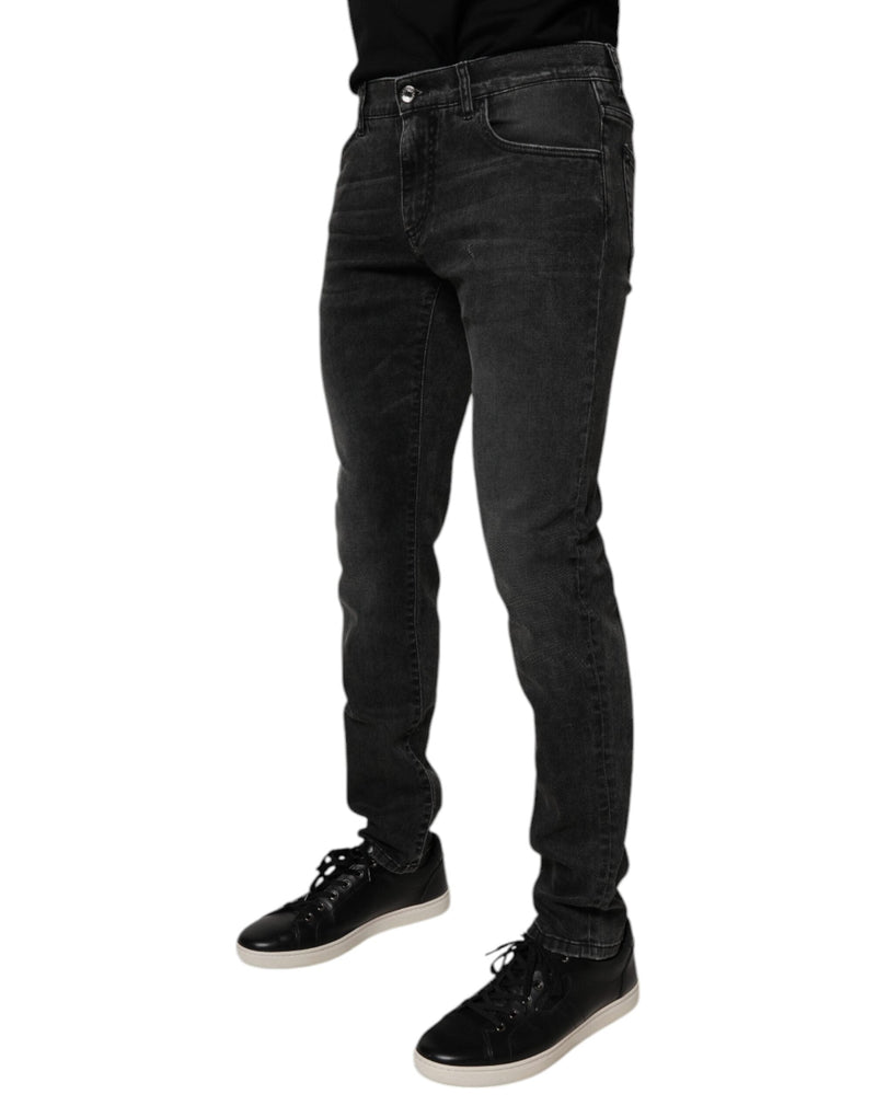 Black Cotton Stretch Skinny Men Denim Jeans Dolce & Gabbana