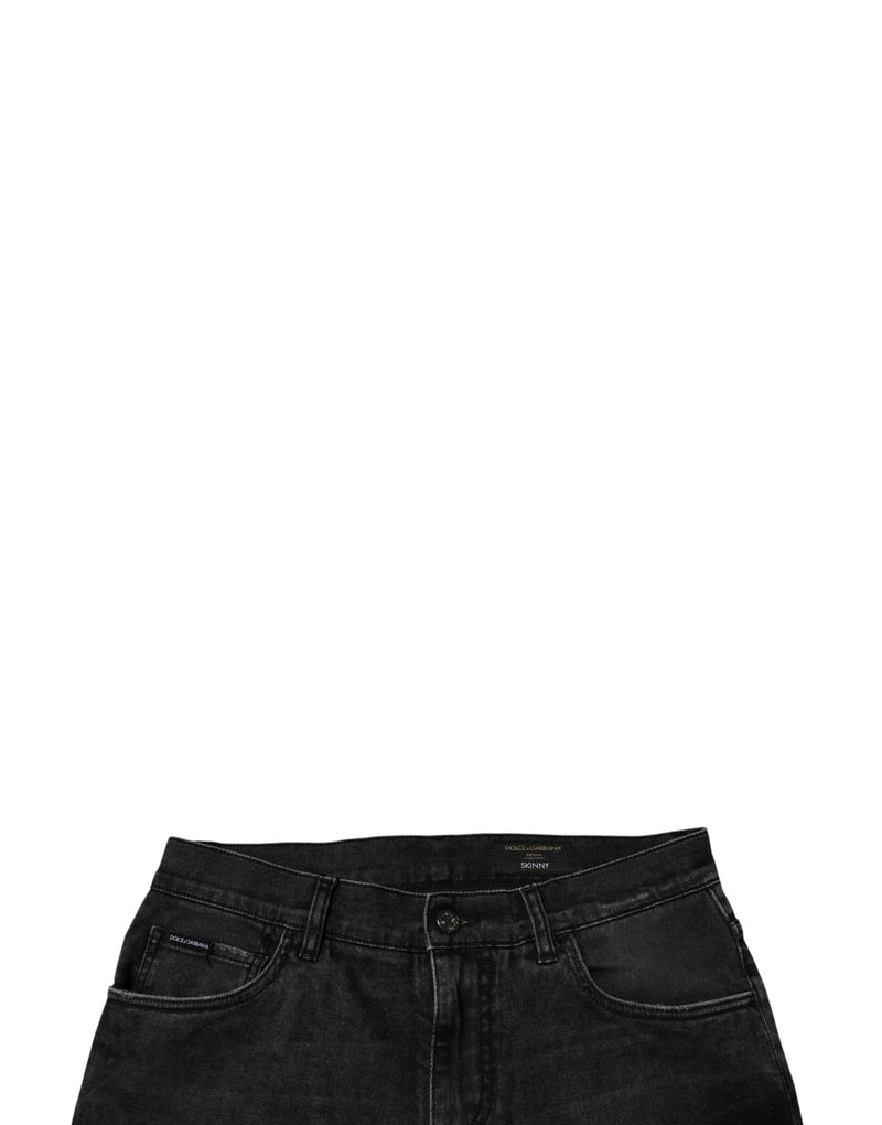 Black Cotton Stretch Skinny Men Denim Jeans Dolce & Gabbana