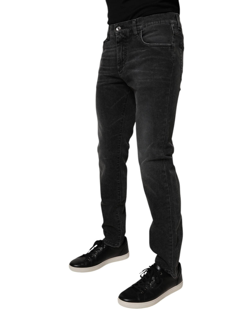 Black Cotton Stretch Skinny Men Denim Jeans Dolce & Gabbana