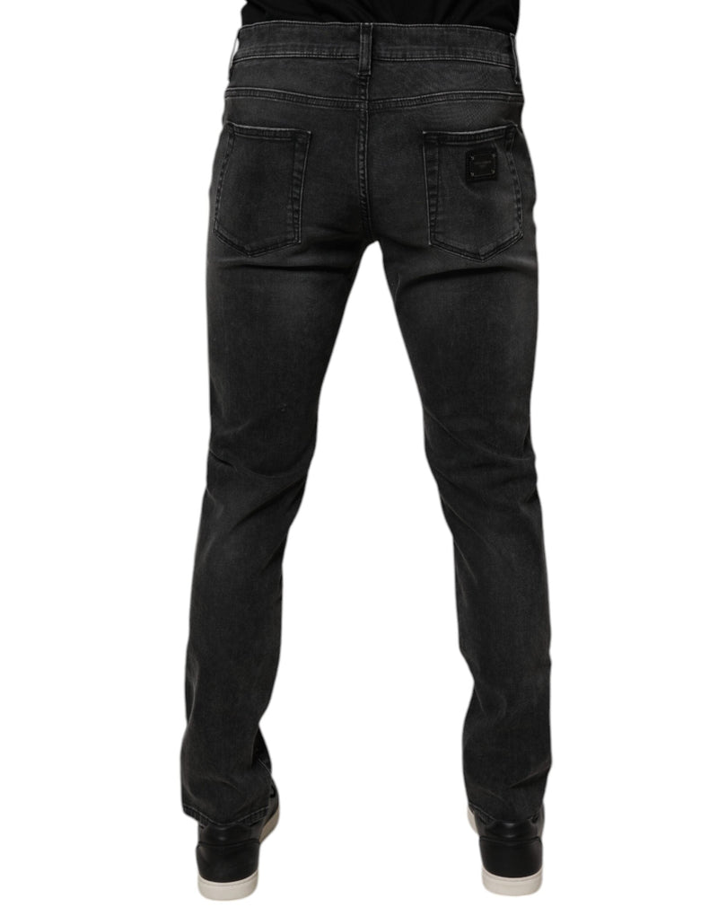 Black Cotton Stretch Skinny Men Denim Jeans Dolce & Gabbana