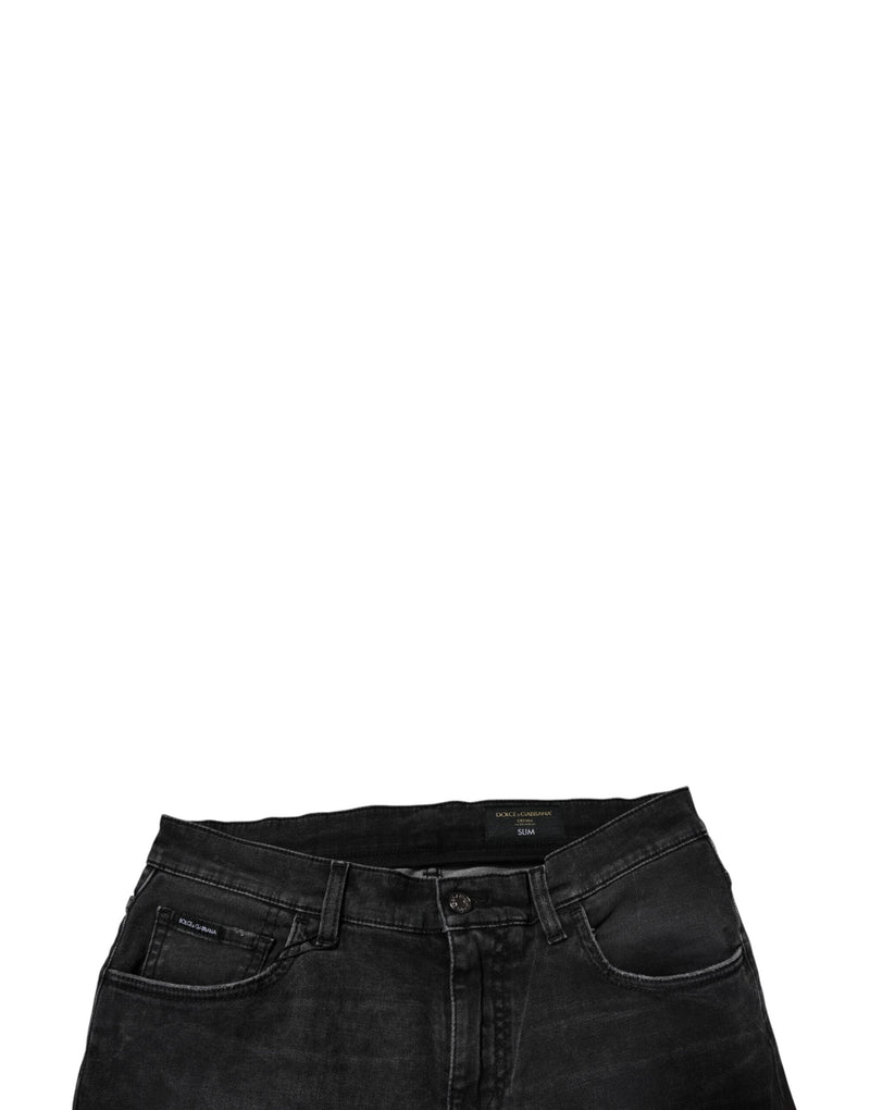 Black Cotton Stretch Skinny Men Denim Jeans Dolce & Gabbana