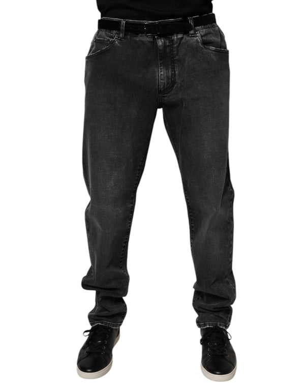 Black Cotton Stretch Skinny Men Denim Jeans Dolce & Gabbana