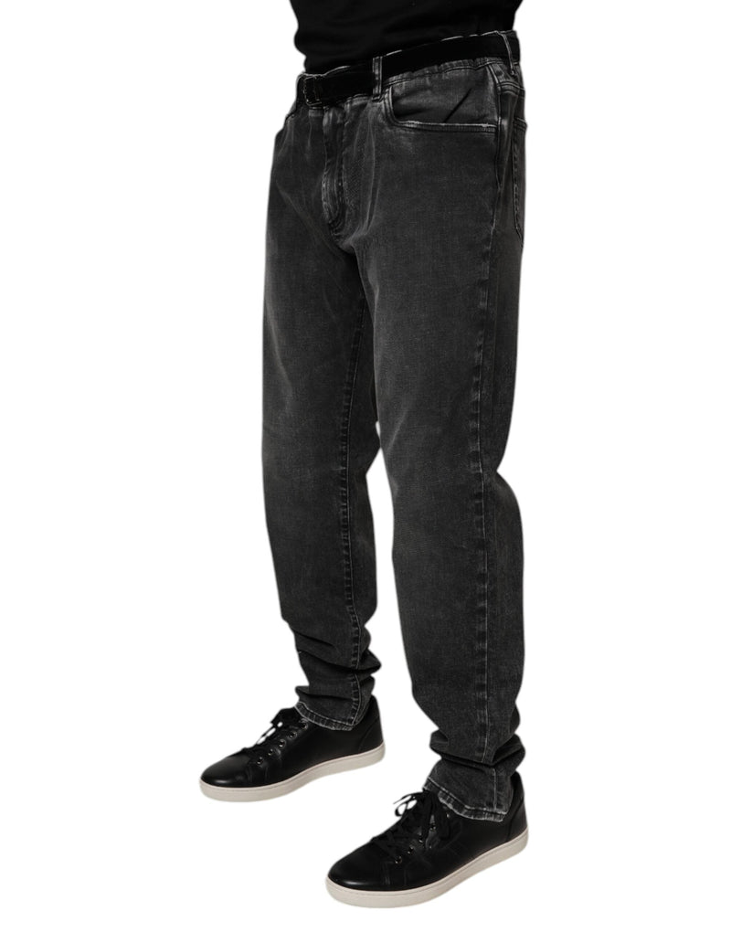 Black Cotton Stretch Skinny Men Denim Jeans Dolce & Gabbana