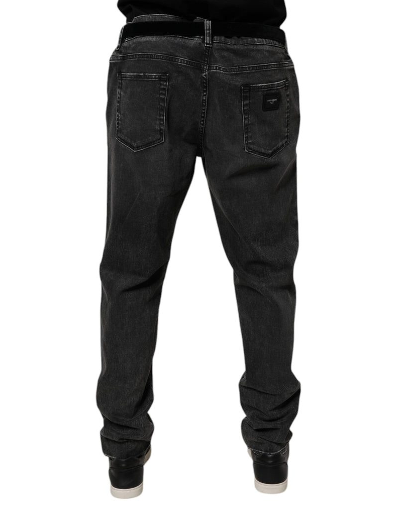 Black Cotton Stretch Skinny Men Denim Jeans Dolce & Gabbana