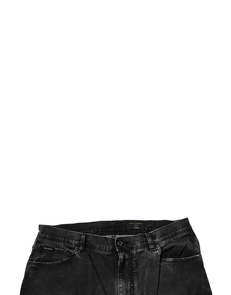Black Cotton Stretch Skinny Men Denim Jeans Dolce & Gabbana