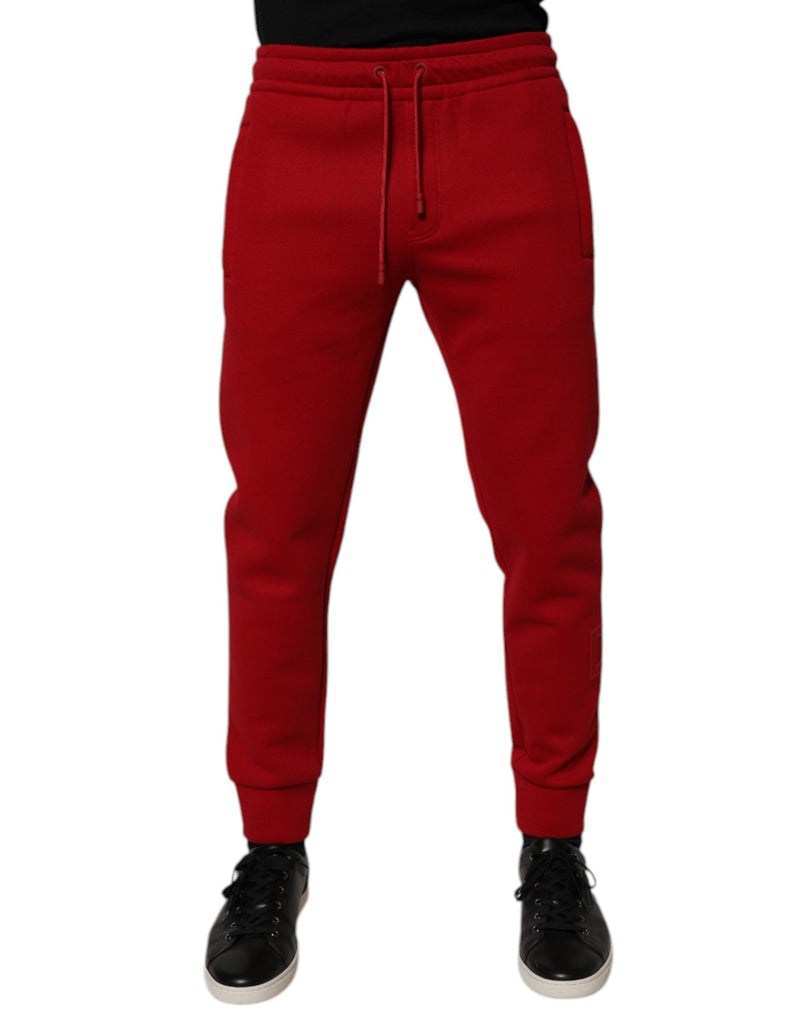 Red Cotton Jogger Jogging Pants Dolce & Gabbana