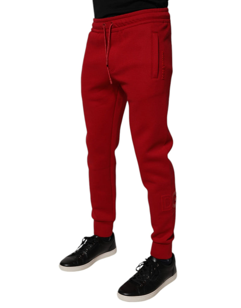 Red Cotton Jogger Jogging Pants Dolce & Gabbana