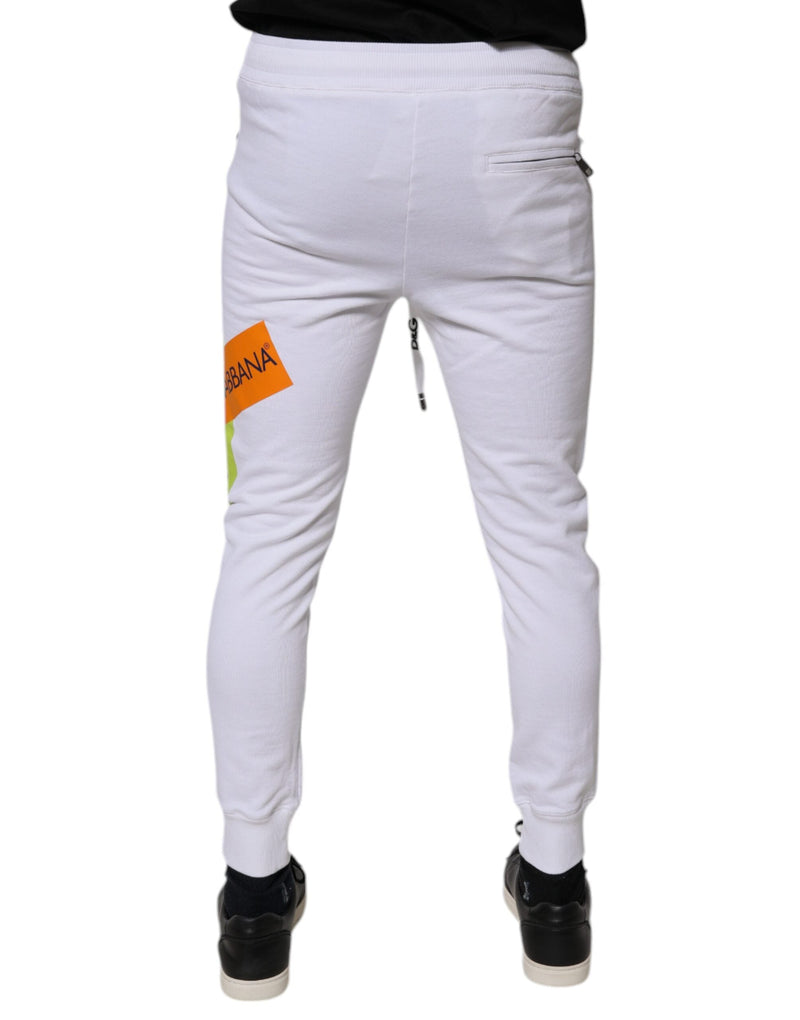 White Cotton Logo Jogger Pants Dolce & Gabbana