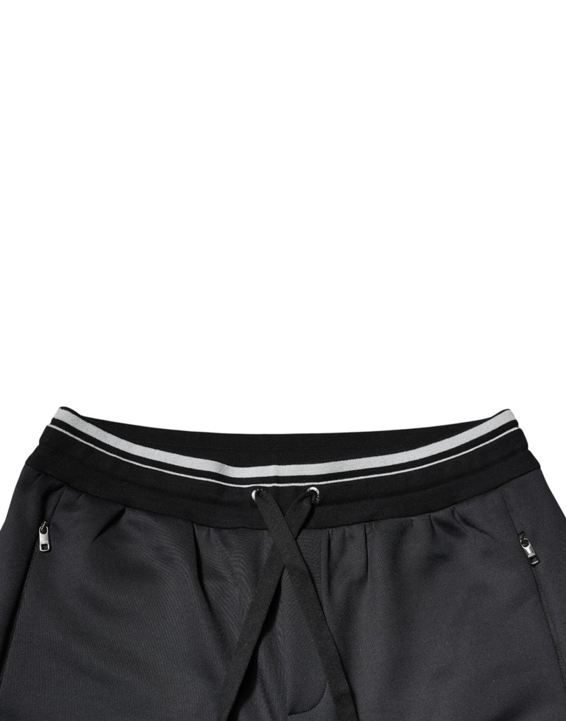 Black Polyester Logo Jogger Pants Dolce & Gabbana