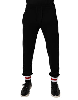 Black Wool Mid Waist Jogger Sweatpants Pants Dolce & Gabbana