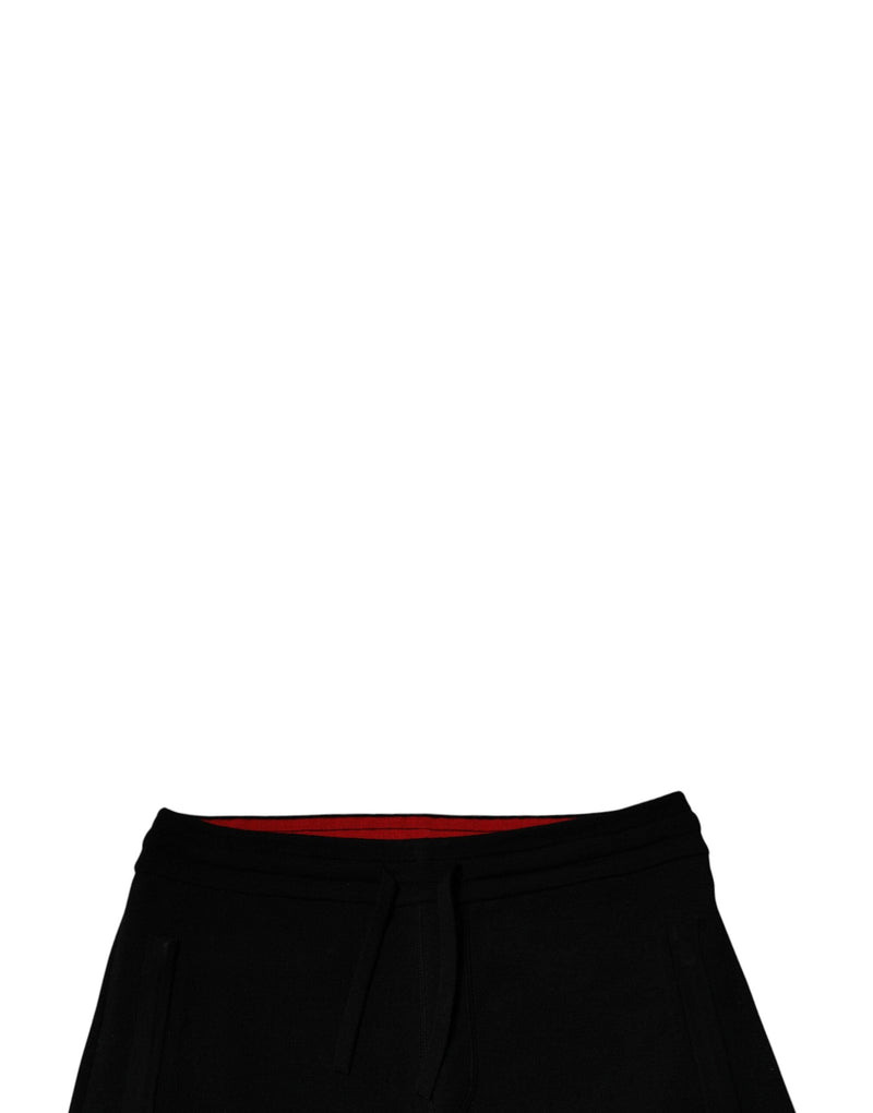 Black Wool Mid Waist Jogger Sweatpants Pants Dolce & Gabbana
