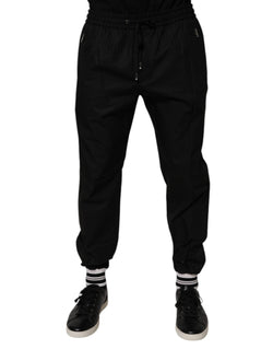 Black Cotton Men Jogger Sweatpants Pants Dolce & Gabbana