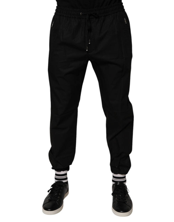 Black Cotton Men Jogger Sweatpants Pants Dolce & Gabbana