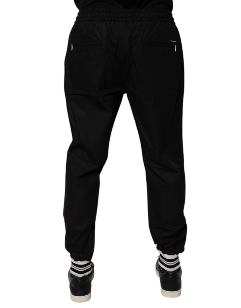Black Cotton Men Jogger Sweatpants Pants Dolce & Gabbana