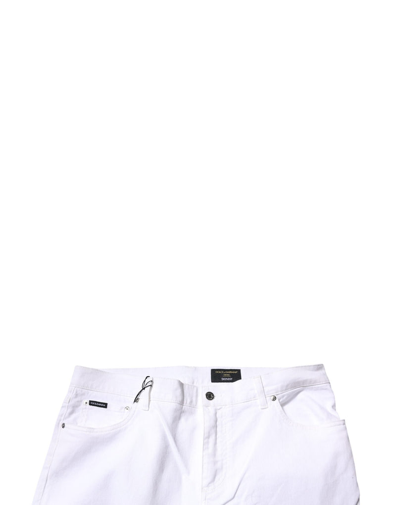 White Cotton Stretch Skinny Men Denim Jeans Dolce & Gabbana