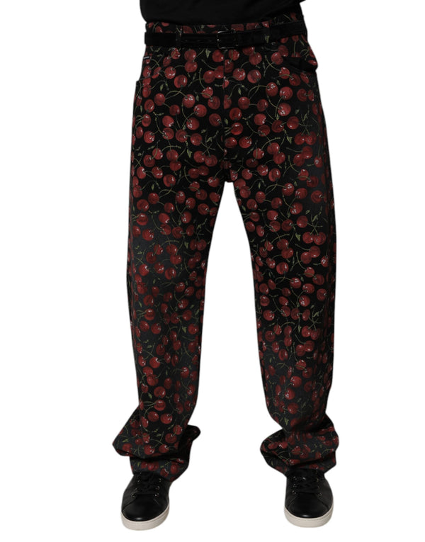 Black Cherry Cotton Straight Men Denim Jeans Dolce & Gabbana
