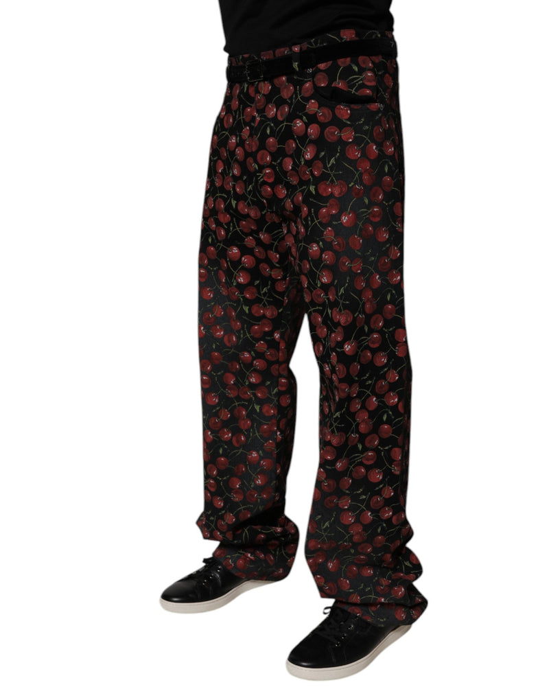 Black Cherry Cotton Straight Men Denim Jeans Dolce & Gabbana