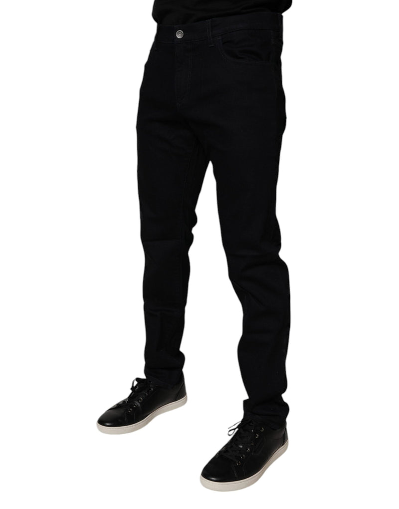 Black Cotton Stretch Slim Fit Men Denim Jeans Dolce & Gabbana