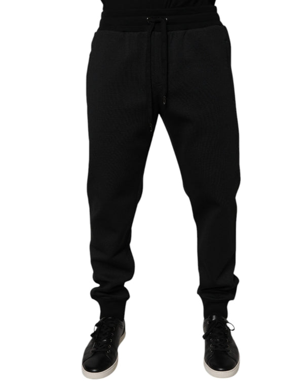 Black Polyester Men Jogger Sweatpants Pants Dolce & Gabbana