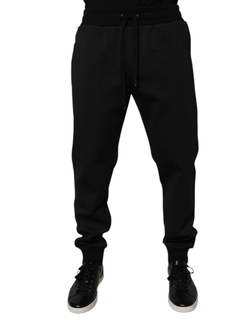 Black Polyester Men Jogger Sweatpants Pants Dolce & Gabbana
