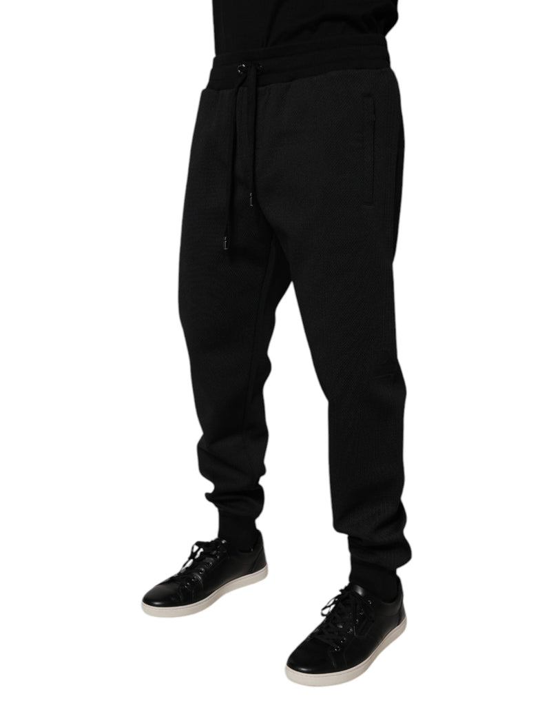 Black Polyester Men Jogger Sweatpants Pants Dolce & Gabbana