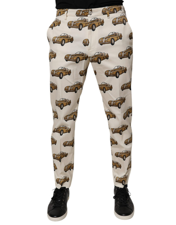 Off White Cars Cotton Skinny Men Denim Jeans Dolce & Gabbana