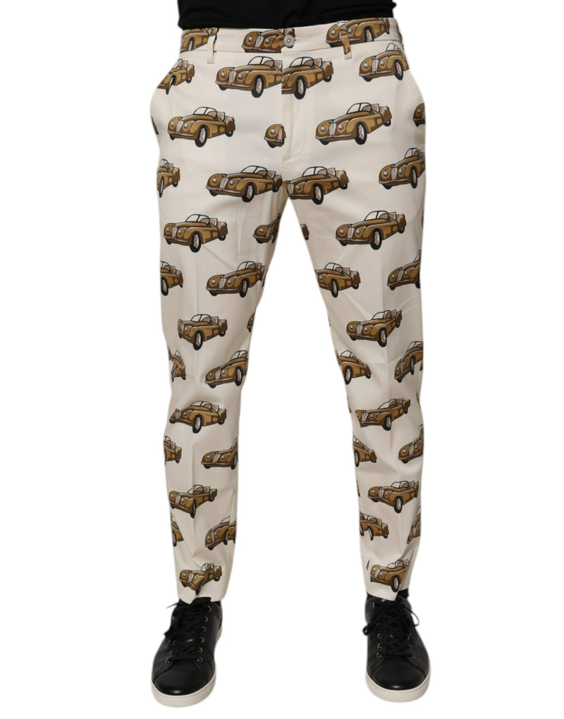 Off White Cars Cotton Skinny Men Denim Jeans Dolce & Gabbana