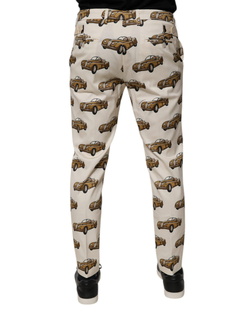 Off White Cars Cotton Skinny Men Denim Jeans Dolce & Gabbana