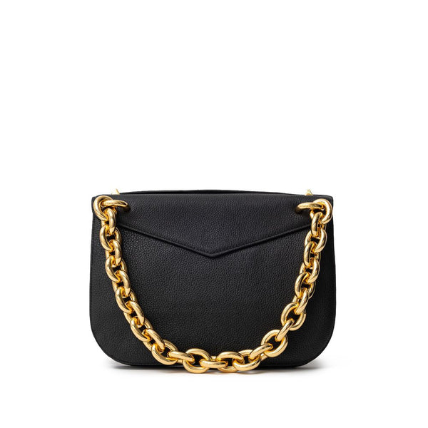 Black Leather Shoulder Bag Bottega Veneta