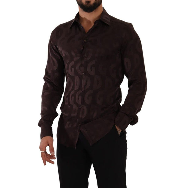 Bordeaux Silk Shirt Dolce & Gabbana