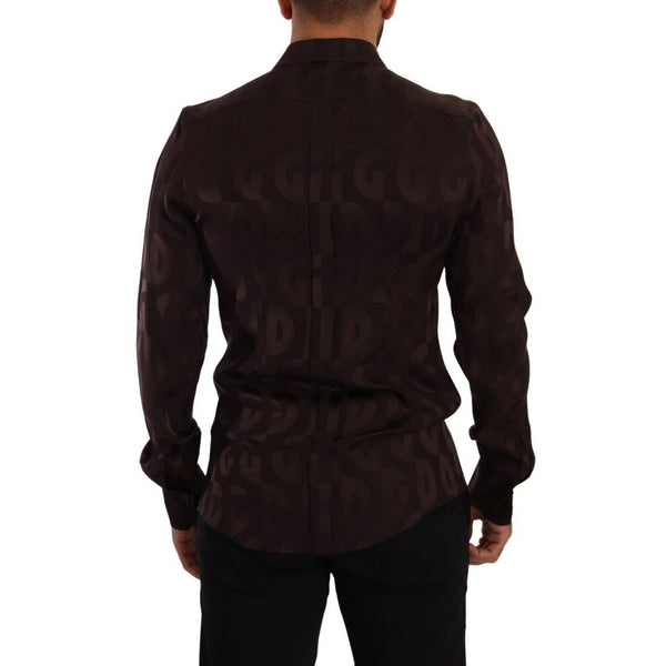 Bordeaux Silk Shirt Dolce & Gabbana