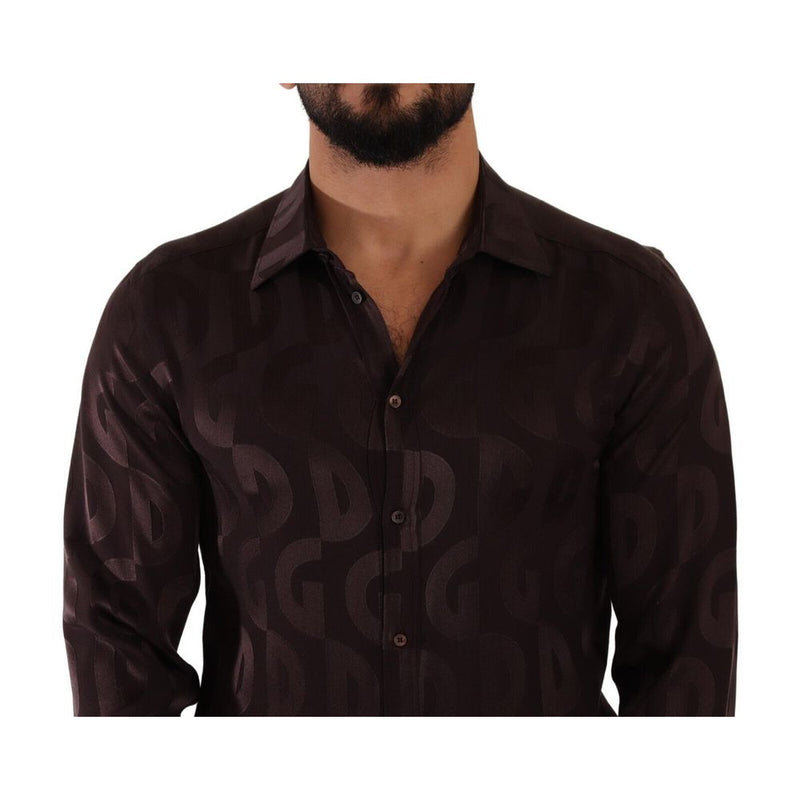 Bordeaux Silk Shirt Dolce & Gabbana