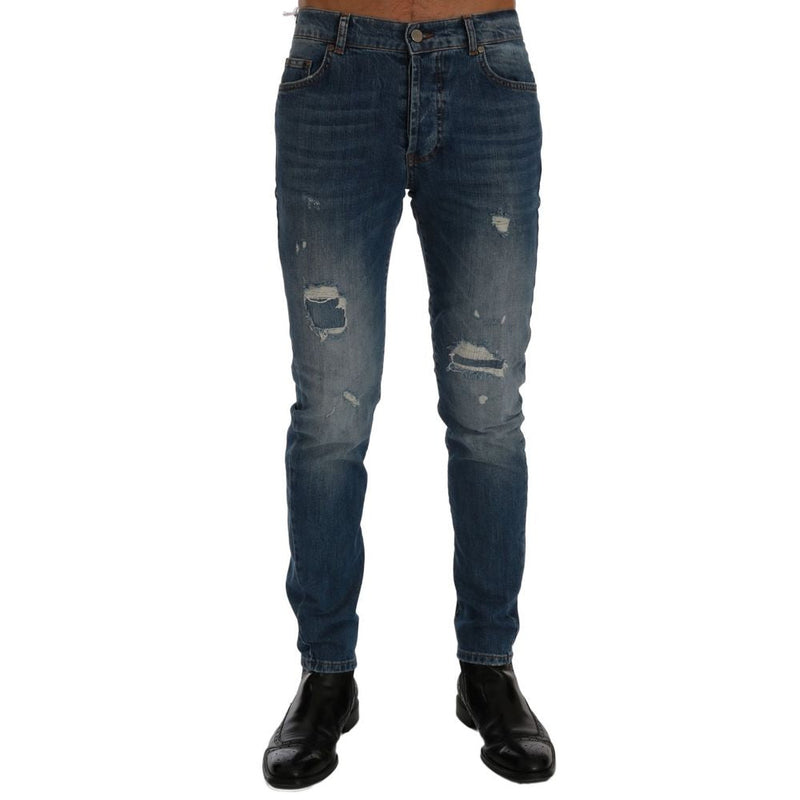 Blue Cotton Jeans & Pant Frankie Morello