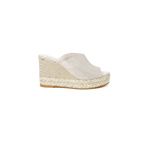 Gold Leather Upper Jute Midsole Rubber Outsole Platforms & Wedge Espadrilles