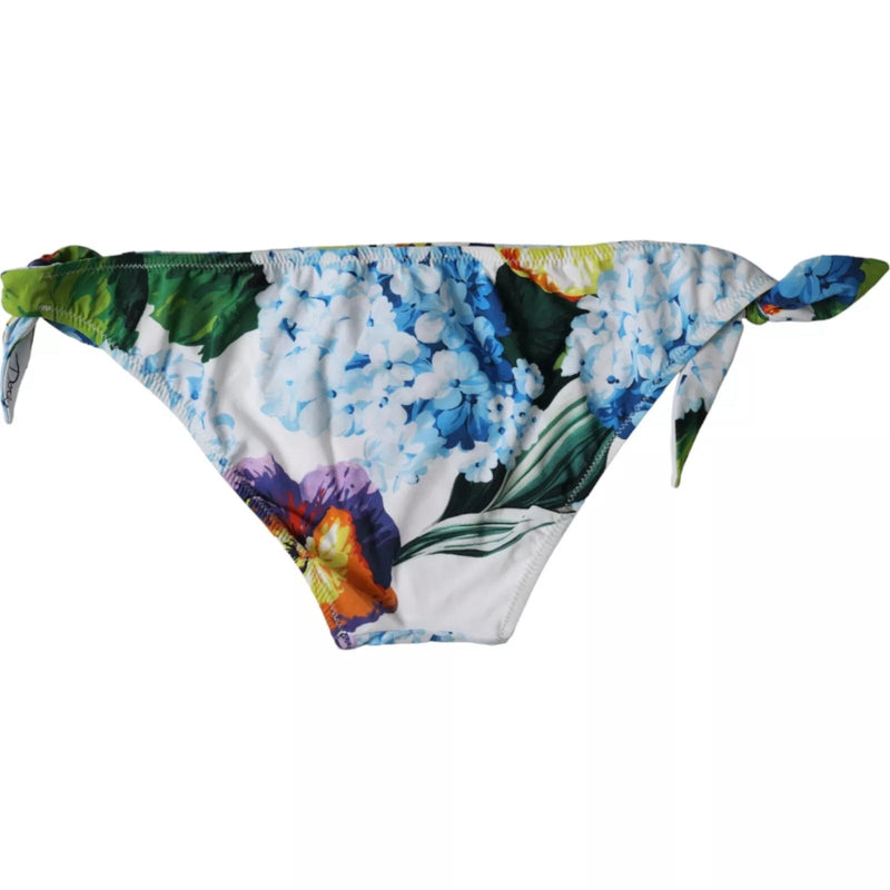 White Floral Print Swimsuit Bikini Bottom Swimwear Dolce & Gabbana