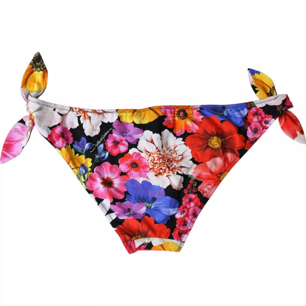 Black Floral Print Swimsuit Bikini Bottom Swimwear Dolce & Gabbana
