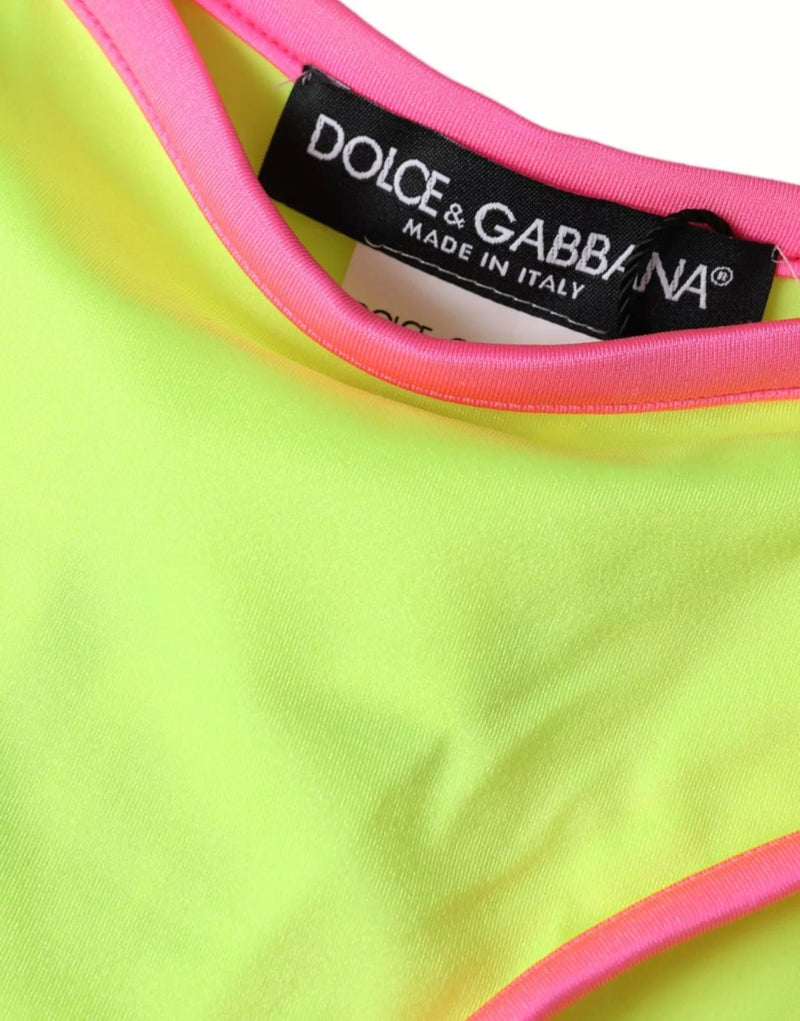 Yellow Pink Nylon Swimwear Bottom Beachwear Bikini Dolce & Gabbana