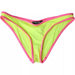Yellow Pink Nylon Swimwear Bottom Beachwear Bikini Dolce & Gabbana