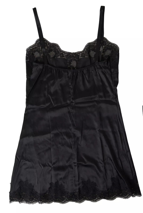 Sultry Black Silk Camisole Top Dolce & Gabbana
