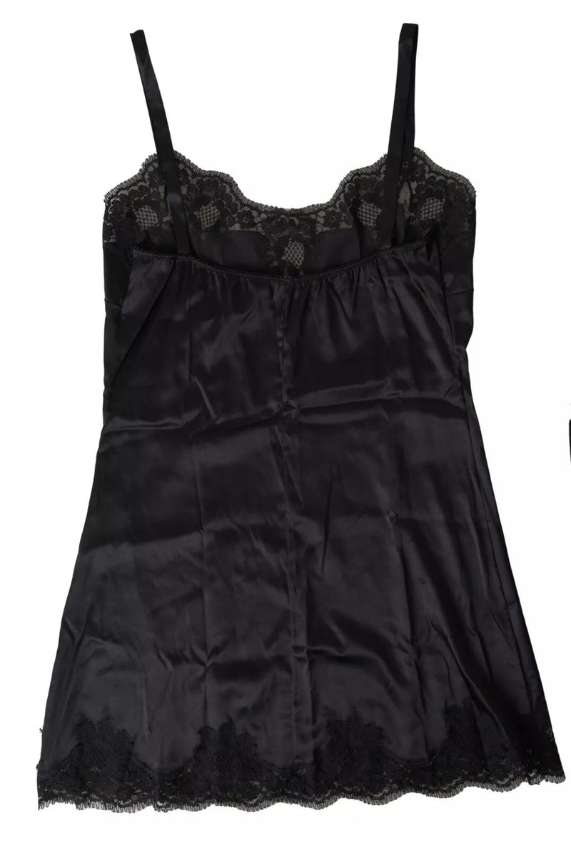 Sultry Black Silk Camisole Top Dolce & Gabbana