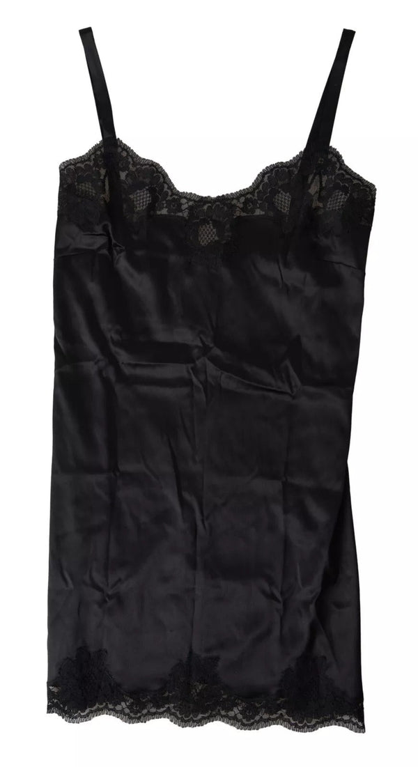 Sultry Black Silk Camisole Top Dolce & Gabbana