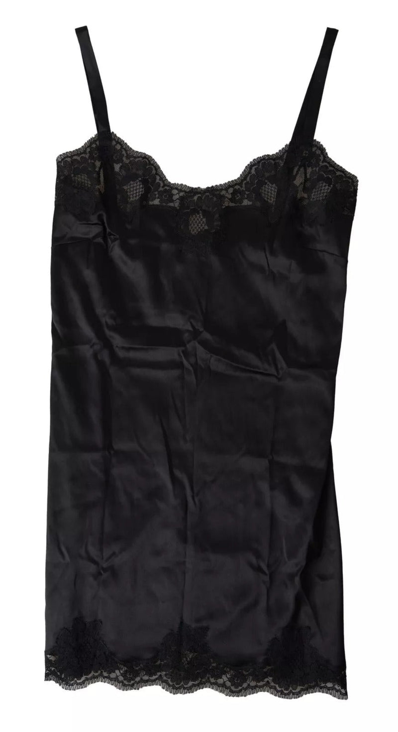 Sultry Black Silk Camisole Top Dolce & Gabbana