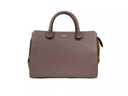 Small Banwell Leather Tote Bag Purse Grey Mink Burberry