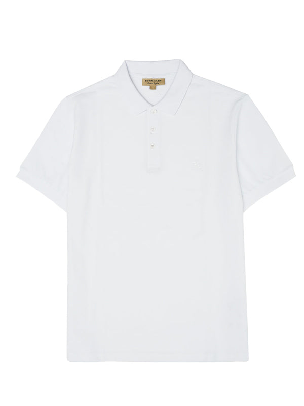 White Cotton Collared Polo Shirt Burberry