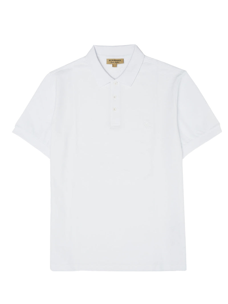 White Cotton Collared Polo Shirt Burberry