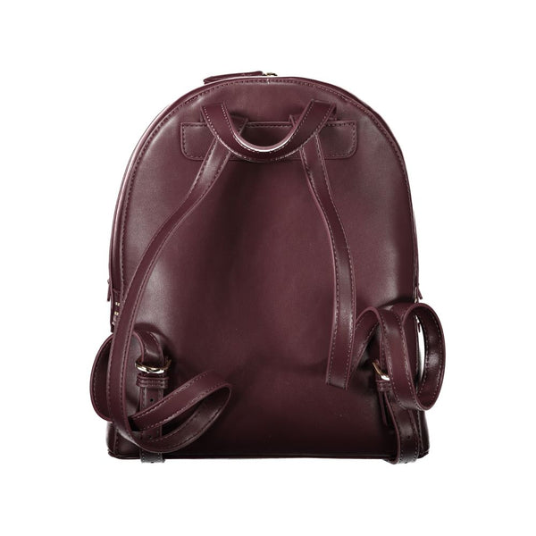 Red Polyethylene Women Backpack Valentino Bags